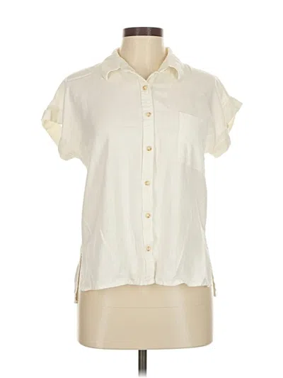 Pre-owned Blu Pepper Short Sleeve Blouse In White