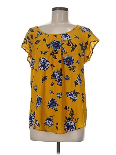 Pre-owned Blu Pepper Short Sleeve Blouse In Yellow