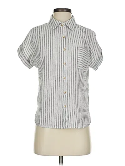 Pre-owned Blu Pepper Short Sleeve Button Down Shirt In Gray