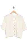 Blu Pepper Short Sleeve Button Front Cardigan In Multi