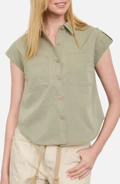 Blu Pepper Short Sleeve Button-up Shirt In Green