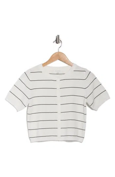 Blu Pepper Short Sleeve Cardigan In White