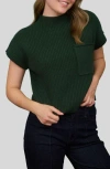 Blu Pepper Short Sleeve Mock Neck Sweater In Green