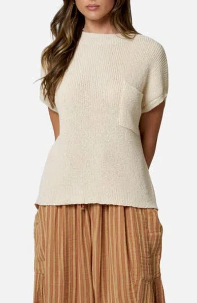 Blu Pepper Short Sleeve Sweater In White