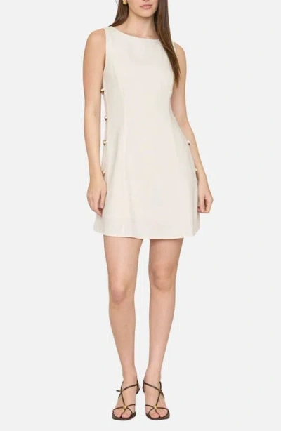 Blu Pepper Side Button Sleeveless Minidress In White