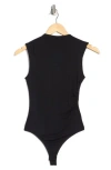 Blu Pepper Side Cinched Mock Neck Top In Black