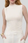 Blu Pepper Side Cinched Mock Neck Top In Multi