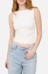Blu Pepper Side Ruched Tank In White