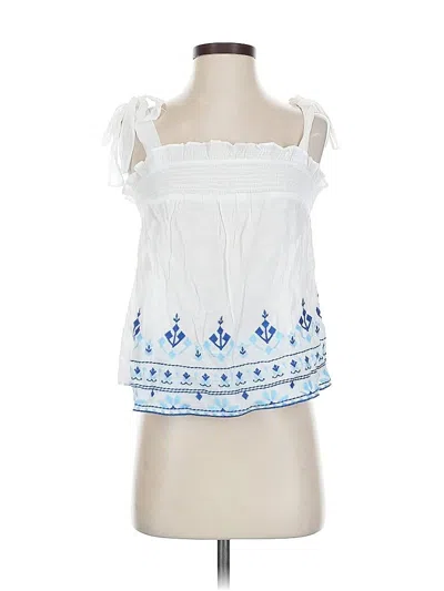 Pre-owned Blu Pepper Sleeveless Blouse In White