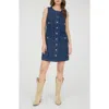 Blu Pepper Sleeveless Button Front Denim Minidress