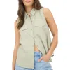Blu Pepper Sleeveless Button-up Shirt