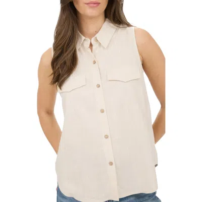 Blu Pepper Sleeveless Button-up Shirt
