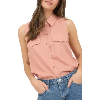 Blu Pepper Sleeveless Button-up Shirt
