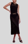 Blu Pepper Sleeveless Knit Midi Dress In Black