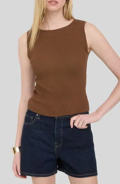 Blu Pepper Sleeveless Knit Top In Brown