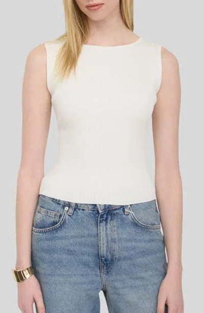 Blu Pepper Sleeveless Knit Top In White