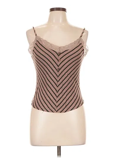 Pre-owned Blu Pepper Sleeveless Top Brown Sweetheart Neckline Tops