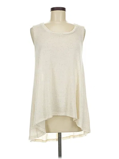 Pre-owned Blu Pepper Sleeveless Top Ivory Scoop Neck Tops In White