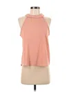 Blu Pepper Sleeveless Top Orange Halter Neckline Tops In Orange