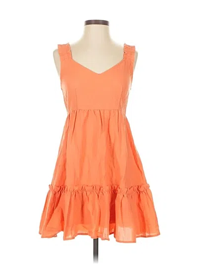 Pre-owned Blu Pepper Sleeveless Top Orange Sweetheart Neckline Tops
