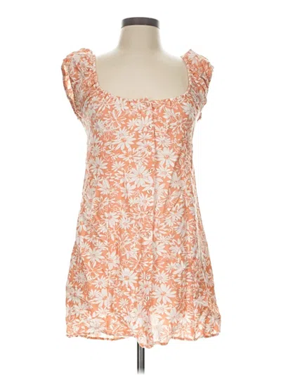 Pre-owned Blu Pepper Sleeveless Top Orange Sweetheart Neckline Tops