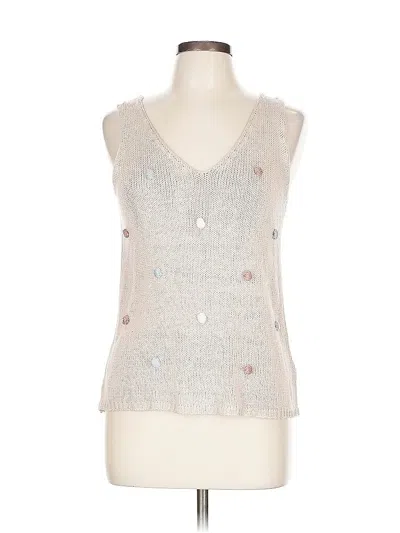 Pre-owned Blu Pepper Sleeveless Top Silver V Neck Tops