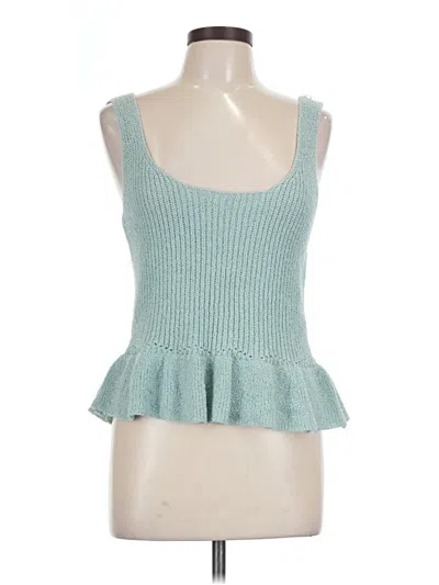Pre-owned Blu Pepper Sleeveless Top Teal Sweetheart Neckline Tops