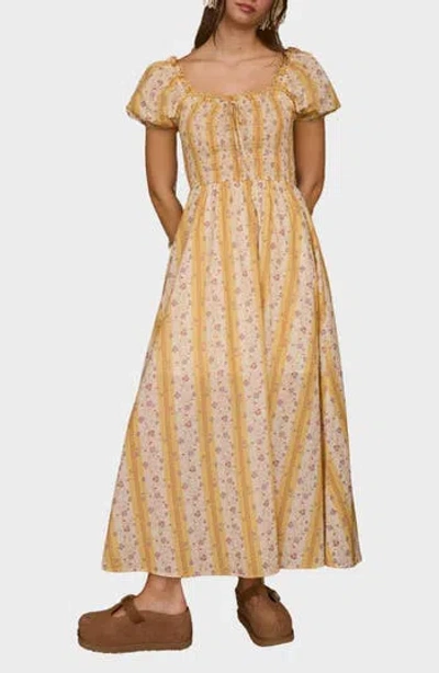 Blu Pepper Smocked Cotton Maxi Dress