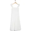 Blu Pepper Smocked Eyelet Midi Sundress In White