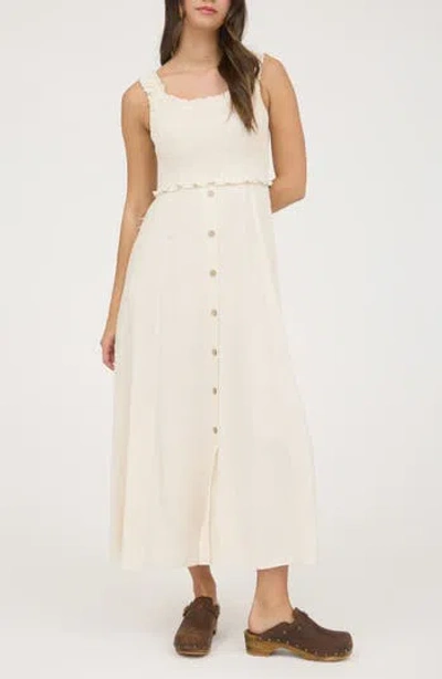 Blu Pepper Smocked Midi Sundress In Brown