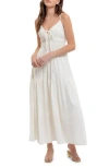 Blu Pepper Smocked Sleeveless Maxi Dress In White