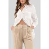 Blu Pepper Solid Button Front Shirt In White