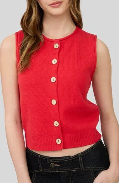 Blu Pepper Solid Button Front Sweater Vest
