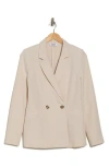 Blu Pepper Solid Double Breasted Blazer In Light Khaki