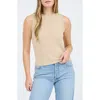 Blu Pepper Solid Sleeveless Sweater In Light Taupe