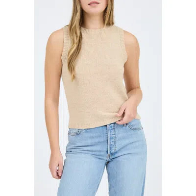 Blu Pepper Solid Sleeveless Sweater In Light Taupe