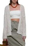 Blu Pepper Split Hem Cardigan In Beige
