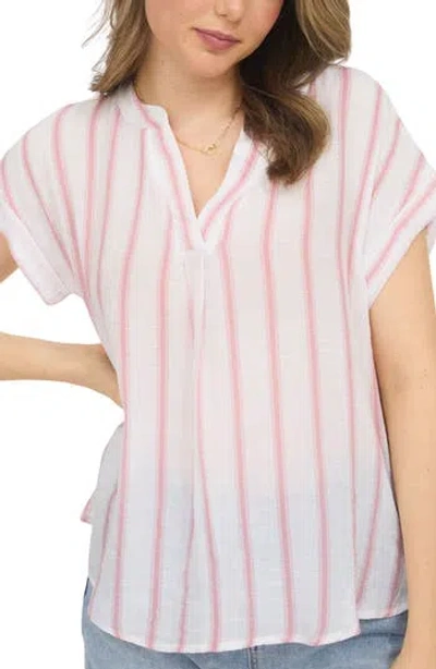 Blu Pepper Split Neck Top In Mauve
