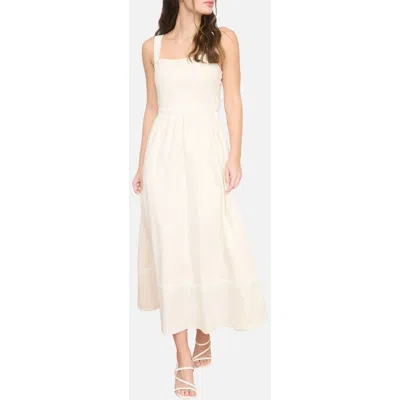 Blu Pepper Square Neck Midi Dress In White