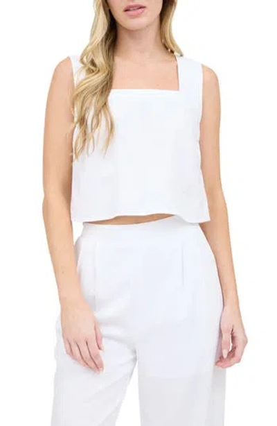 Blu Pepper Square Neck Tank In White