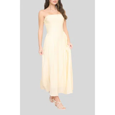 Blu Pepper Strapless Fit & Flare Midi Dress In Neutral