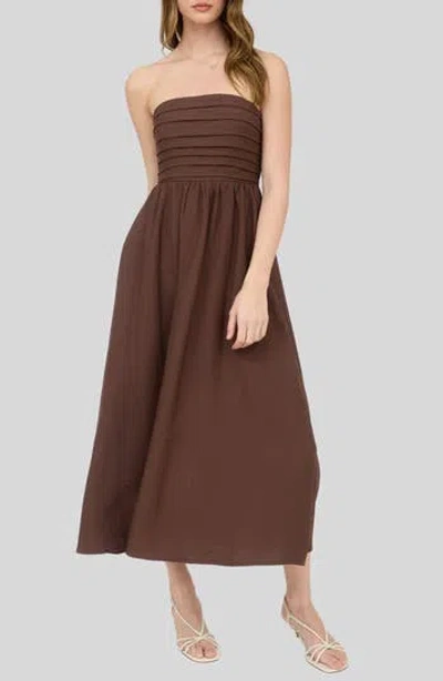Blu Pepper Strapless Midi Dress