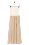 Blu Pepper Strapless Midi Dress In Multi
