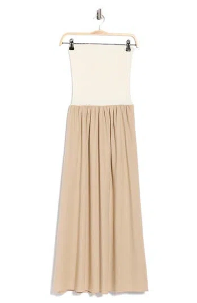 Blu Pepper Strapless Midi Dress In White