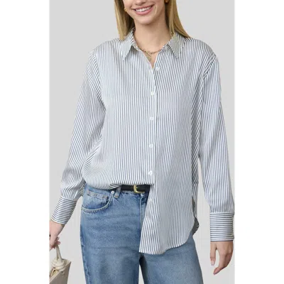 Blu Pepper Stripe Button-up Shirt In Blue