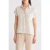 Blu Pepper Stripe Button-up Shirt In Light Khaki