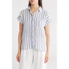 Blu Pepper Stripe Button-up Shirt In Navy