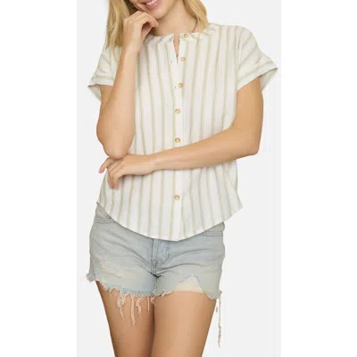 Blu Pepper Stripe Button-up Shirt In White