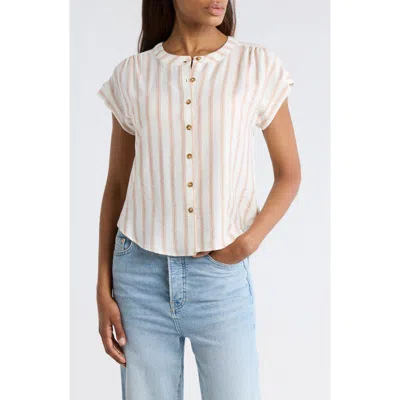 Blu Pepper Stripe Button-up Shirt In White