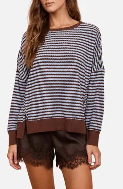 Blu Pepper Stripe Cotton Blend Sweater In Multi